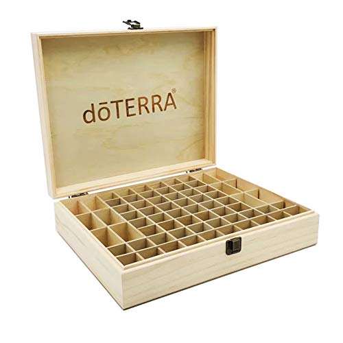 doTERRA Caja de almacenamiento de aceite esencial Caja con asa Caja de 12-75 ranuras Organizador multi-bandeja Aromaterapia Tiene capacidad para botellas de 5 y 10 y 15 ml (68 espacios)