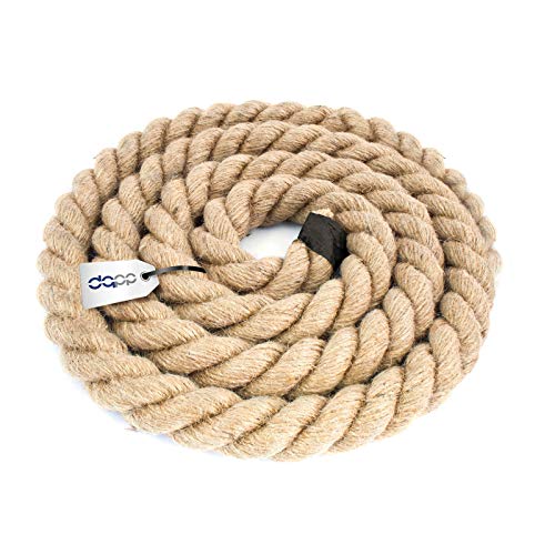 DQ-PP CUERDA DE YUTE | Longitud 10m | Grosor 30mm | Cuerda de Fibra 100% Natural Marrón | Cuerdas decorativa | Decoracion de bricolaje | Macramé | Accesorios de Jardin