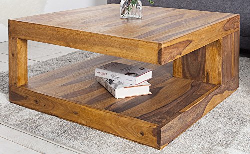 DuNord Design – Mesa Goa Palisandro mesa de madera maciza, natural honey 80 cm x 80 cm