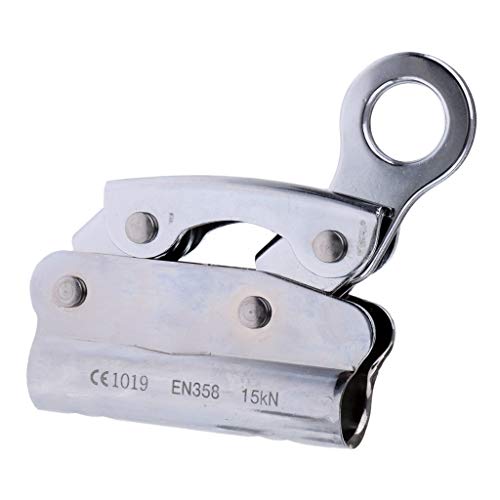 Duradero 15 kN Seguridad de la Roca al Aire Libre Escalada Espeleología Tejado Arborista Rescate de aleación de Acero for Cuerda for Rappelling Alta Montañismo Trabajo Deportes (Color : Silver)