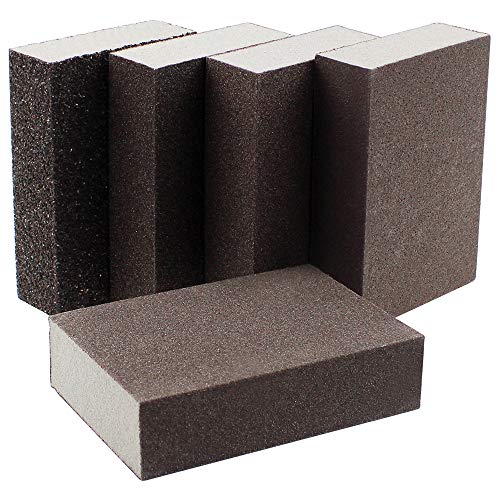 DXLing 5 Piezas Esponjas Abrasivas Reutilizable Esponjas de Lijado en Seco y Húmedo Taco Abrasivo de Lijado Manual Grueso Fino Superfinas Medias Lavable Bloques Abrasivos para Madera Metal Pulido