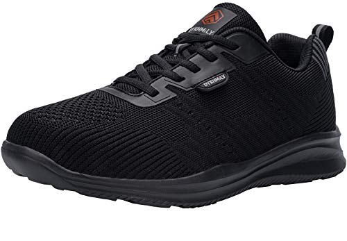 DYKHMILY Impermeable Zapatillas de Seguridad Mujer Ligeras Zapatos de Seguridad Trabajo Punta de Acero Calzado de Seguridad Deportivo (Mesh Negro,39 EU)