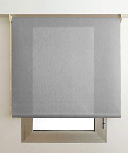 EB ESTORES BARATOS Estor Luminoso Elite (Desde 40 hasta 300cm de Ancho) Permite Paso de luz, no Permite Ver el Exterior/Interior. Color Gris. Medida 48cm x 240cm para Ventanas y Puertas