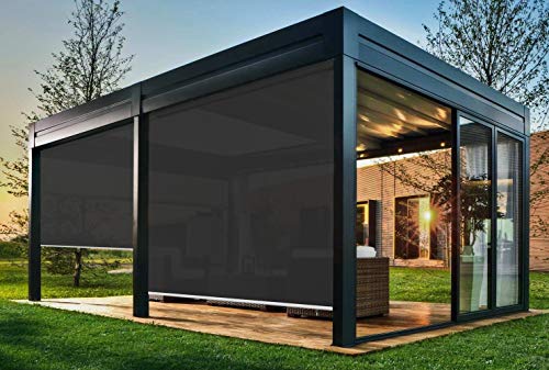 EB ESTORES BARATOS Persiana Enrollable Exterior Tecnoscreen/Bloqueo UV 70% / Microperforado (no Hace Efecto Vela). Medidas Ancho x Alto. Color: Antracita. Medidas: 228cm x 180cm