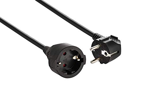 Electraline 01694 Prolongador Toma Schuko, 3G1,5 mm², Color Negro, Cable 10 m