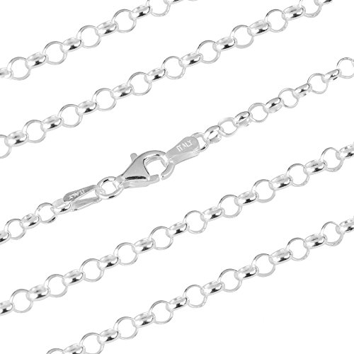 EMPATHY JEWELS Cadenas de Plata para Hombre en 5 tamaños - Collar Plata Hombre de 3mm de Grosor - Cadena de Plata para Hombre de fabricación Italiana - Cadenas Hombre Plata para Hacer un Regalo.