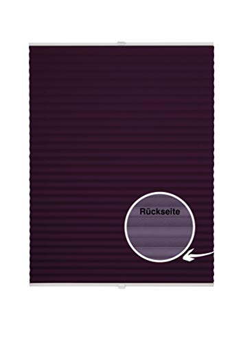 Estor plisado térmico a medida para todas las ventanas, montaje de cristal, protección solar, oscurecimiento violeta, ancho 111-120 cm, alto: 201-250 cm