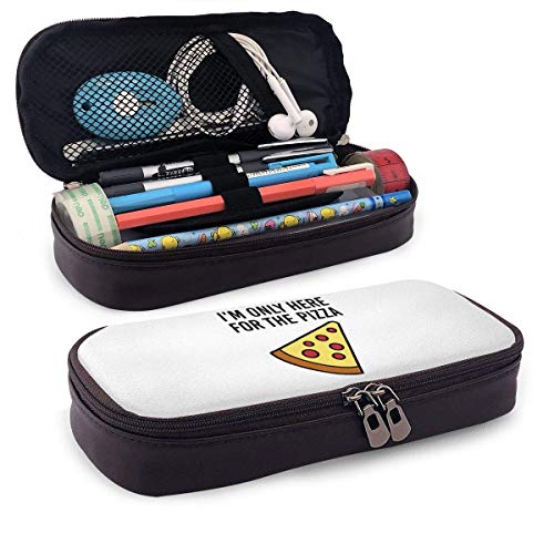 Estuche Escolar de Gran Capacidad, Bolsa de Lápiz Portable Estuche Organizador para Material Papelería con Cremallera Doble Solo estoy aquí por The Pizza