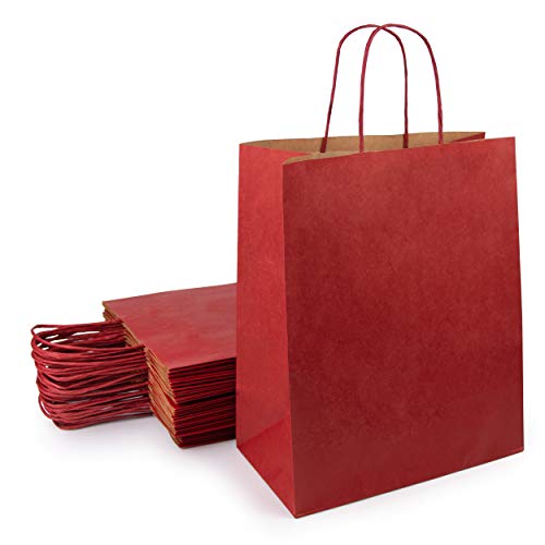 Extiff – Lote de bolsas de papel kraft marrón con asas para la compra – Paquete de regalo – 25 unidades