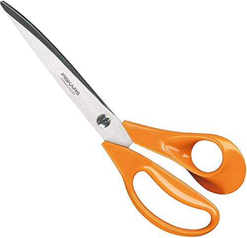 Fiskars Tijeras Profesionales, Longitud: 25 cm, para diestros, Hoja de acero inoxidable/Mangos de plástico, Naranja, Classic, 1005151