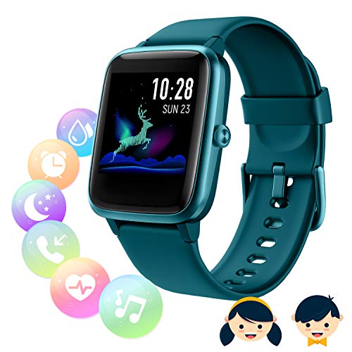 Fitpolo Reloj Inteligente Mujer Niños Hombre,smartwatch Mujer niños, Pulsera de Actividad Inteligente con Monitor de Sueño Contador de Caloría Pulsómetros Podómetro para Android iOS