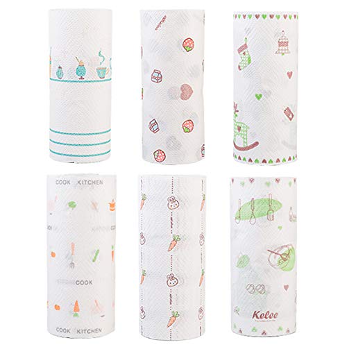 fuchsiaan 1 rollo de papel absorbente de aceite de Navidad, toalla de limpieza desechable, paño de limpieza para limpieza de cocina (aproximadamente 80 unidades de patrón aleatorio