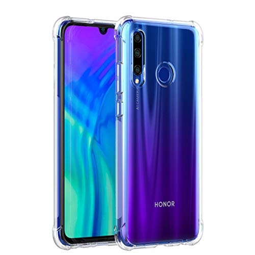 FUNMAX+ Honor 20e / Honor 20 Lite, carcasa transparente con esquinas reforzadas, ultra ajuste antiarañazos, a prueba de golpes, TPU para Huawei Honor 20e/20 Lite (transparente)