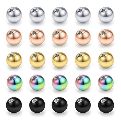 Funseedrr Reemplazo de Bolas de Piercing de Acero Inoxidable 16G (1.2mmx3mm) Joyería Piercing del Cuerpo