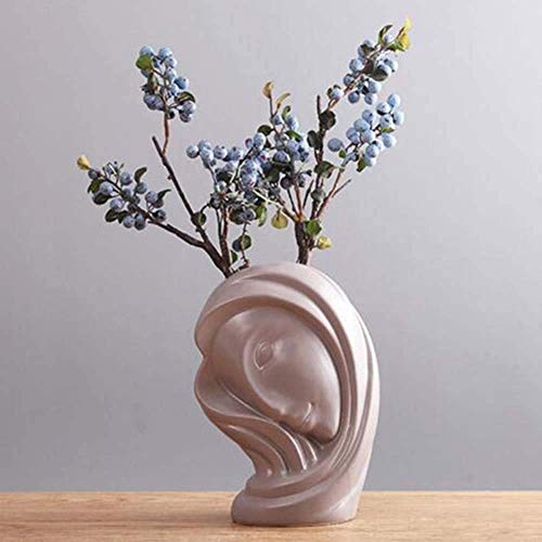 GH-YS Rishx - Florero Creativo de Porcelana para Doncella, cerámica Abstracta, Retrato de damisela, Recipiente para jardinería, artículos para el hogar, decoración de Escritorio, Manualidades Deco