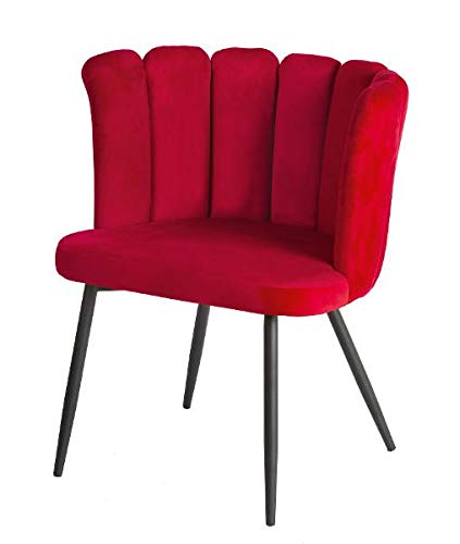 GILDE Silla de terciopelo rojo 45 x 57 x 78 cm