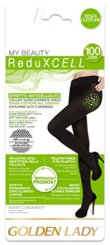 Goldenlady Reduxcell 100 2p Medias, 100 DEN, Negro (Negro 099a), Large (Talla del fabricante: 4 – L) (Pack de 2) para Mujer