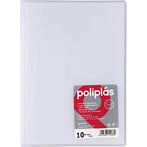 Grafoplás 01311200－Carpeta de fundas, A4, 10 fundas, color blanco