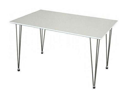 Grupo SDM Mesa DUNCA, cromada, lacada Blanca de 120 x 75 cms