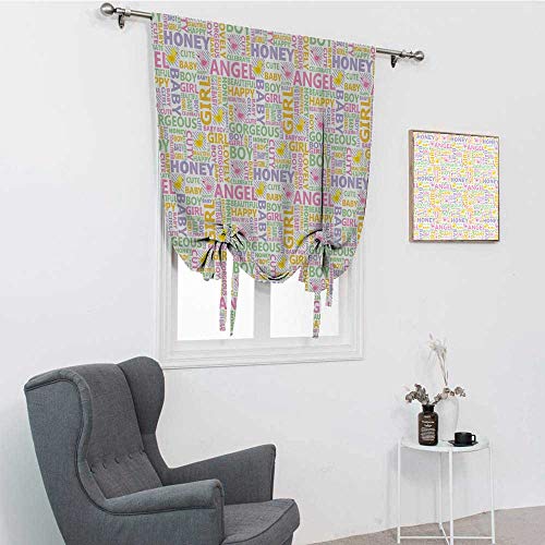 GugeABC Cortinas para sala de estar, diseño de tipografía, para recién nacidos, para niños recién nacidos, niñas y niños, con líneas diagonales, 88,9 x 162,6 cm