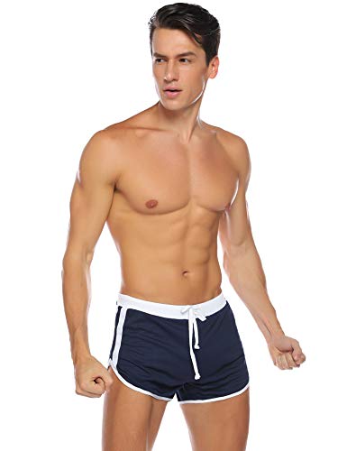 Hawiton Atractivos Transpirable Bañador de Natación para Hombre Boxeador Pantalones Trajes de Baño Cortos Hombre De Playa Piscina Bañadores (Azul Oscuro#1, Large)