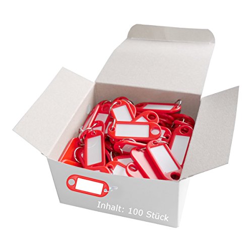 Helix - Llaveros con etiqueta (100 unidades), color rojo