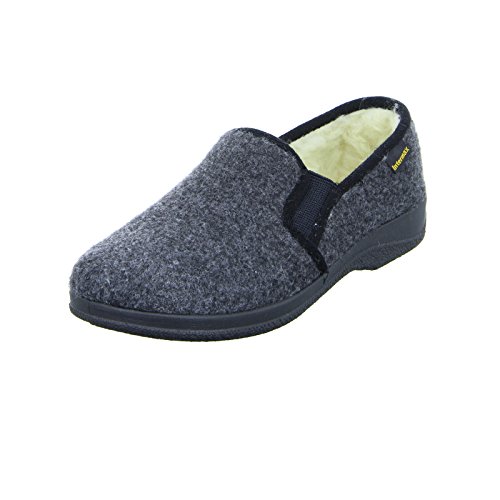 Hombre Intermax pantoffelmann-zapatilla con forro de lana virgen de fieltro gris, negro - antracita, 47