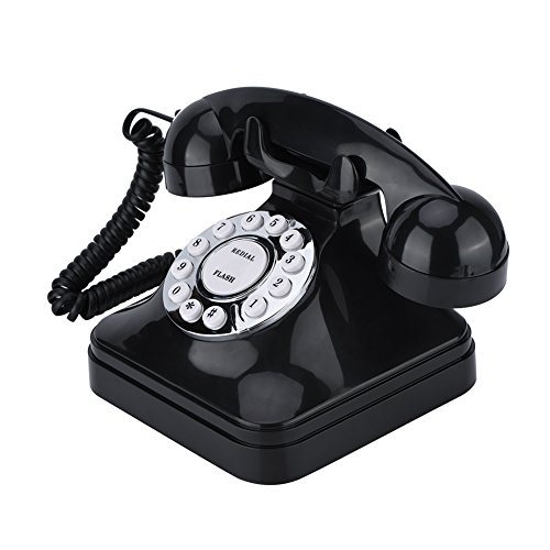 Hopcd Teléfono Antiguo, teléfono Fijo Retro Antiguo con Pedestal Antideslizante + Flash + remarcación + Reserva para el hogar/Oficina, teléfono con Cable