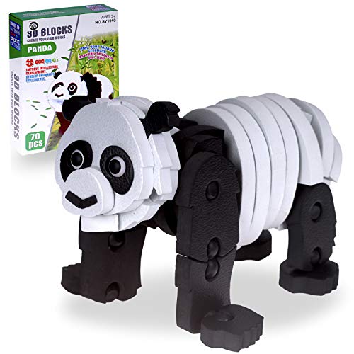 Juego de Construcción Puzle 3D Panda, Bloques de construcción Foam Animales, Juguetes educativos, Educativo para niños