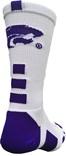 Kansas State Wildcats referencia 2.0 tripulación calcetines, Niños mujer niña hombre, blanco y morado