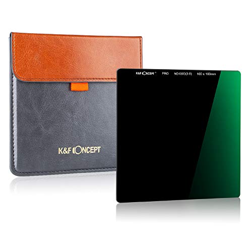 K&F Concept ND1000 - Filtro Cuadrado ND ND1000 100x100x2.0mm 10 Pasos con Funda de Cuero