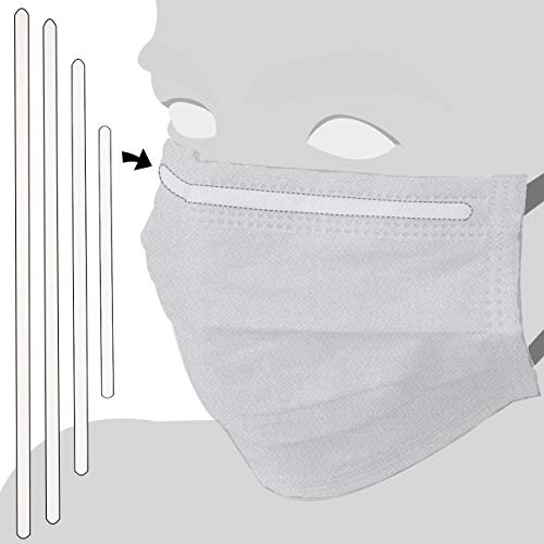 KLEBESHOP24 Patillas de nariz para protector bucal | con recubrimiento de plástico blanco | Cantidad y tamaño a elegir / (150 mm x 5 mm, 100 unidades)