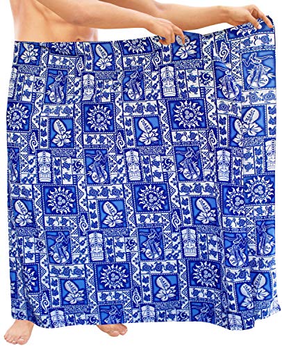 LA LEELA Sarong Pareo para Cubrir Piel del Abrigo Hombres Ropa de Playa Tropical Traje de baño Traje de baño Azul Nadar