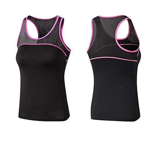 LaMei Yang Chaleco de yoga para mujer, elástico, transpirable, de secado rápido, color rosa, S