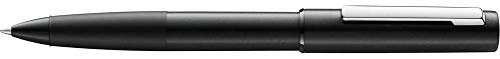 LAMY Aion 377 - Bolígrafo de punta redonda de aluminio sin costuras en color negro con un clip de acero inoxidable pulido de alto brillo, con mina M 63 negra, trazo M M
