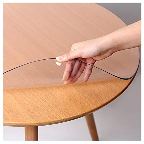 LCAIHUA-Mantel Transparente Mantel Protector Mesa Cristal, Protector de Mesa Transparente PVC Mantel Impermeable Lavable 1mm (Color : Clear, Size : 110CM)