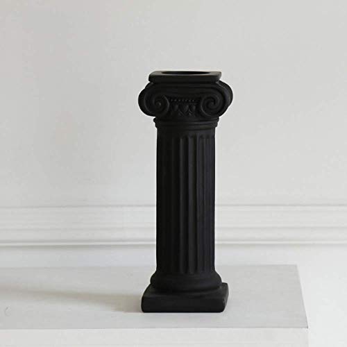 LJYY Pilar Romano de Resina candelabro Columna Griega Base de estatuilla Centro de Mesa de Boda decoración de Mesa, Negro + 28,5 cm