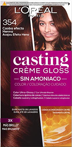 L'Oreal Paris Casting Crème Gloss Coloración Sin Amoniaco, Tono 354 Caoba Efecto Henna - 3 Paquete de 1 unidad