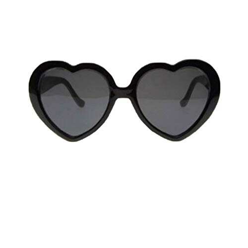 LUOEM 2 gafas divertidas con diseño de corazón de melocotón, efecto especial, gafas interesantes para bar, club nocturno (negro)