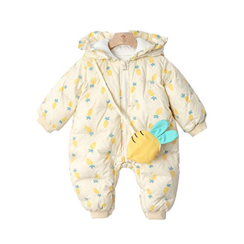 Mameluco Cálido para Bebé Recién Nacido, Onesies para Bebé, Chaqueta De Invierno, Más Terciopelo para Hombre Y Mujer, Ropa De Princesa Bonita De Estilo Súper Occidental,Rosado,80cm