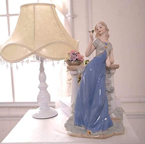 MCXKAL Porcelana jardín de la Vendimia de la Muchacha Figura figurilla de cerámica damisela Estatua Ornamento Accesorios artesanales para la decoración de la habitación y del Regalo de cumpleaño.