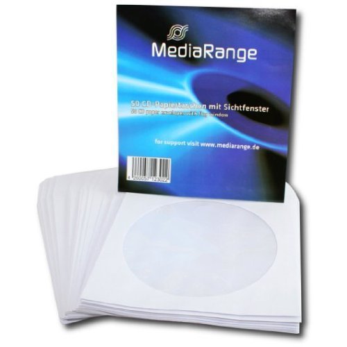 MediaRange BOX65 estuche de CD y DVD - Funda (Color blanco, Papel), 50 unidades