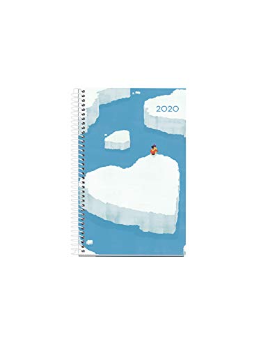 Miquelrius 38129 - Agenda 2020, Semana Vista Horizontal (117 x 182 mm), Iceberg, Castellano