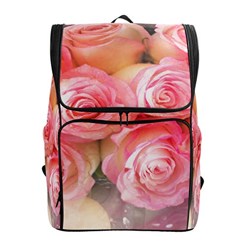 Mochila Mochila de Viaje Mochila de Viaje Rosas Preciosas Flor Encantadora San Valentín Art Book Bag Viaje Informal Impermeable