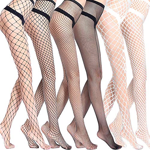 MOOKLIN Medias Panty en Microfibra Lencería Sexy Medias de Rejilla para Mujer Fishnet Tights - 6 Pares