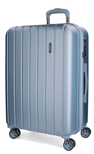 Movom Wood Maleta mediana Azul 44,5x65x27,5 cms Rígida ABS Cierre TSA 68L 3,8Kgs 4 Ruedas Dobles Extensible