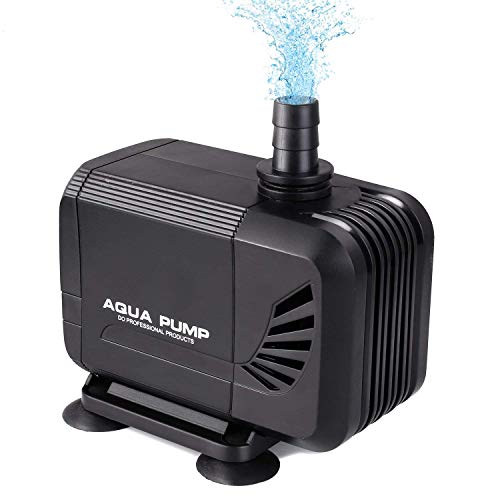 MVPOWER Bomba de Agua Sumergible Bomba para Estanque Fuente Acuario Potencia de 15W Velocidad de Flujo de 1500L/H Cabezal Hidráulico de 1.6M Boquilla