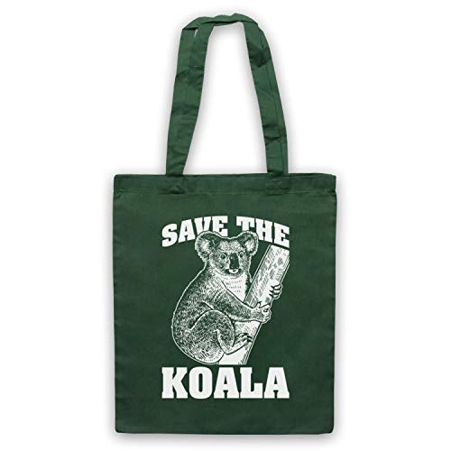 My Icon Art & Clothing Save The Koala Bear - Bolsa de mano con eslogan de protesta de los derechos de los animales