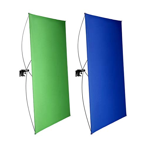 Neewer 90x180cm Pantalla de Fondo Azul/Verde Chromakey 2 en 1 Portátil con 4 Varillas Flexibles Soporte Bolsa Transporte para Transmisión en Vivo Estudio y Videos TikTok Youtube(Soporte No Incluido)