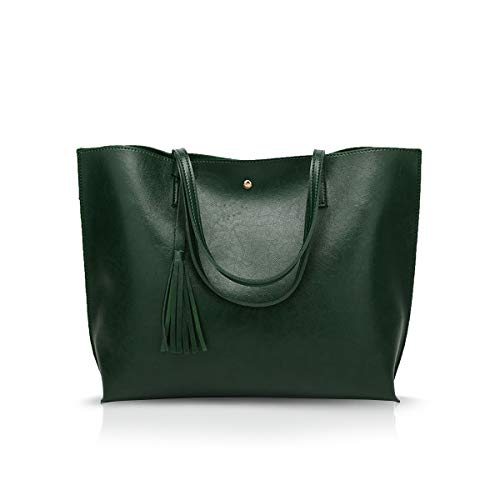 NICOLE & DORIS Bolsos Totes para Mujer Bolso de Mano para Mujer Bolsos Bandolera para Mujer de Cuero PU Bolso de Hombro para Mujer Verde Oscuro